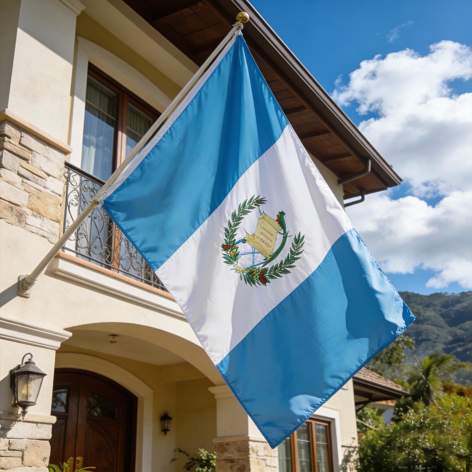 VELIFFCO Guatemala Flag laid flat showing dimensions