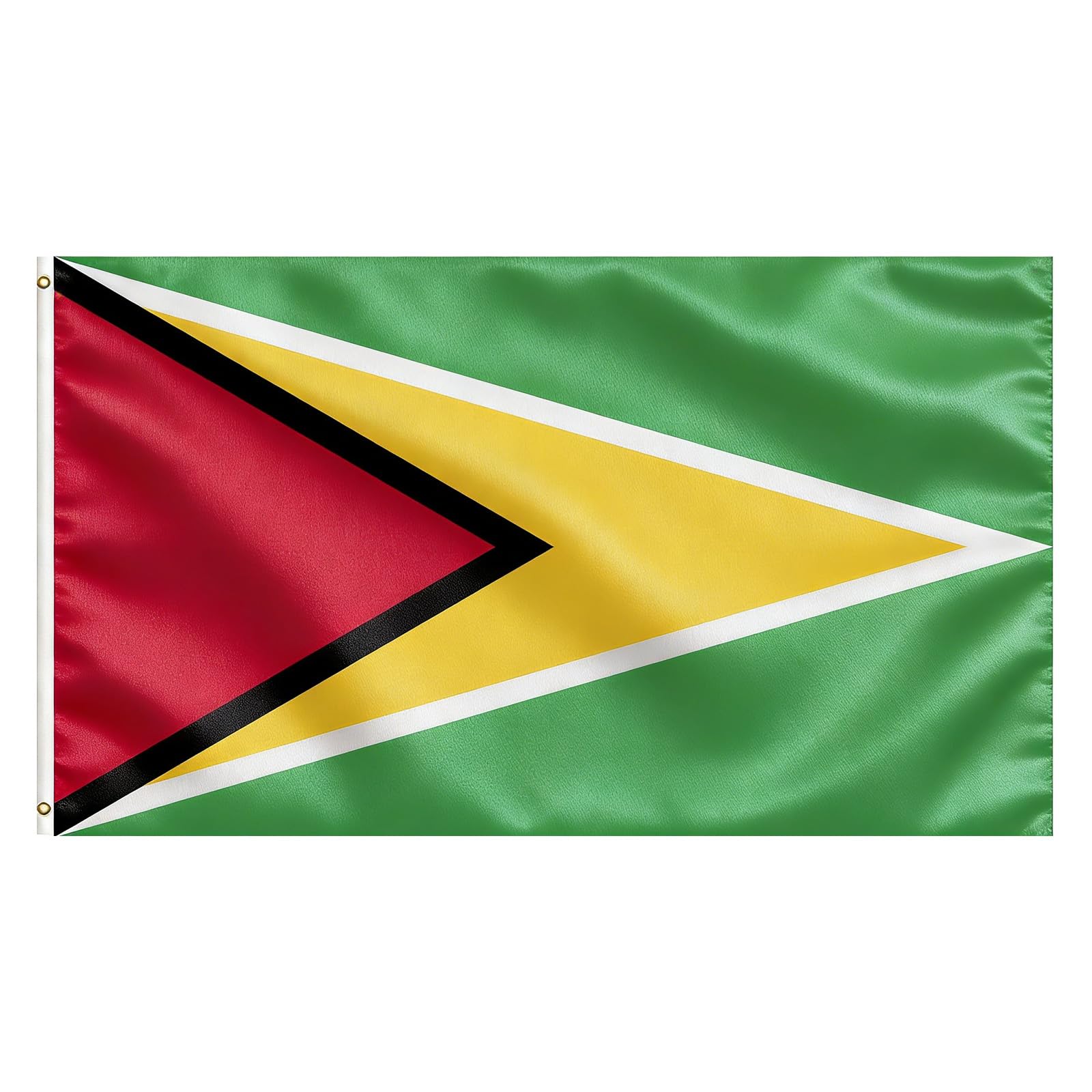 VELIFFCO Guyana Flag 3x5 Ft front view with brass grommets