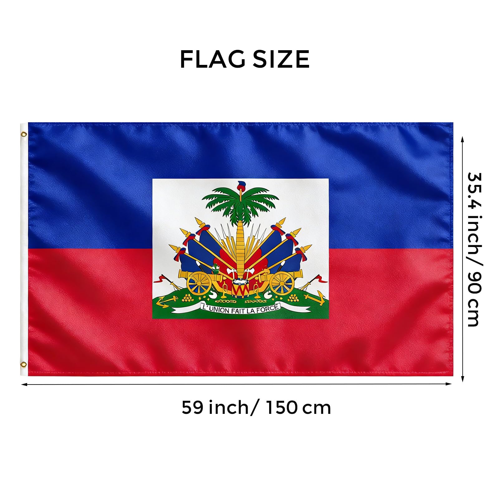 VELIFFCO Haiti Flag 3x5 Ft close-up of the fabric texture