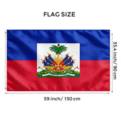VELIFFCO Haiti Flag 3x5 Ft close-up of the fabric texture