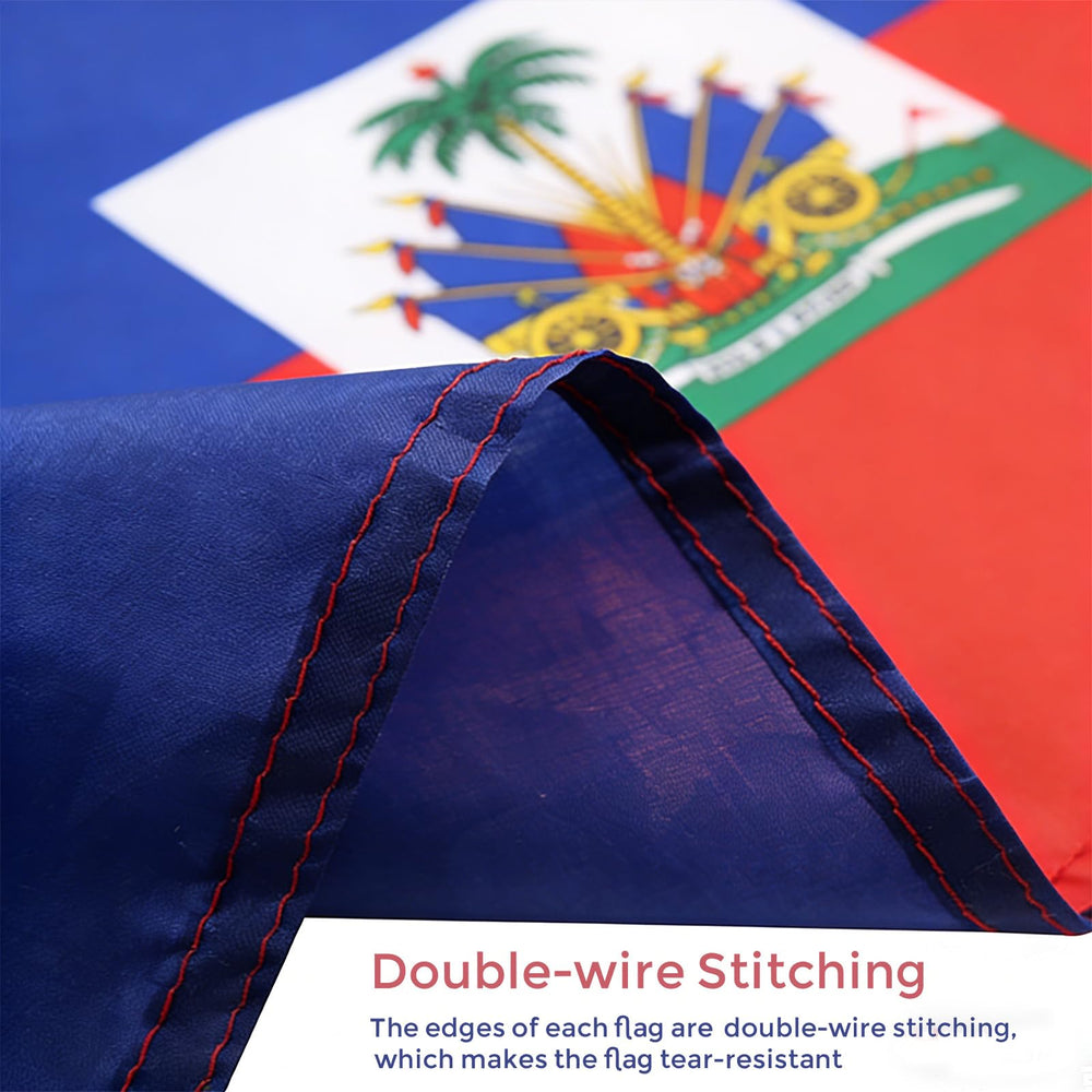 VELIFFCO Haiti Flag displayed on a flagpole outdoors