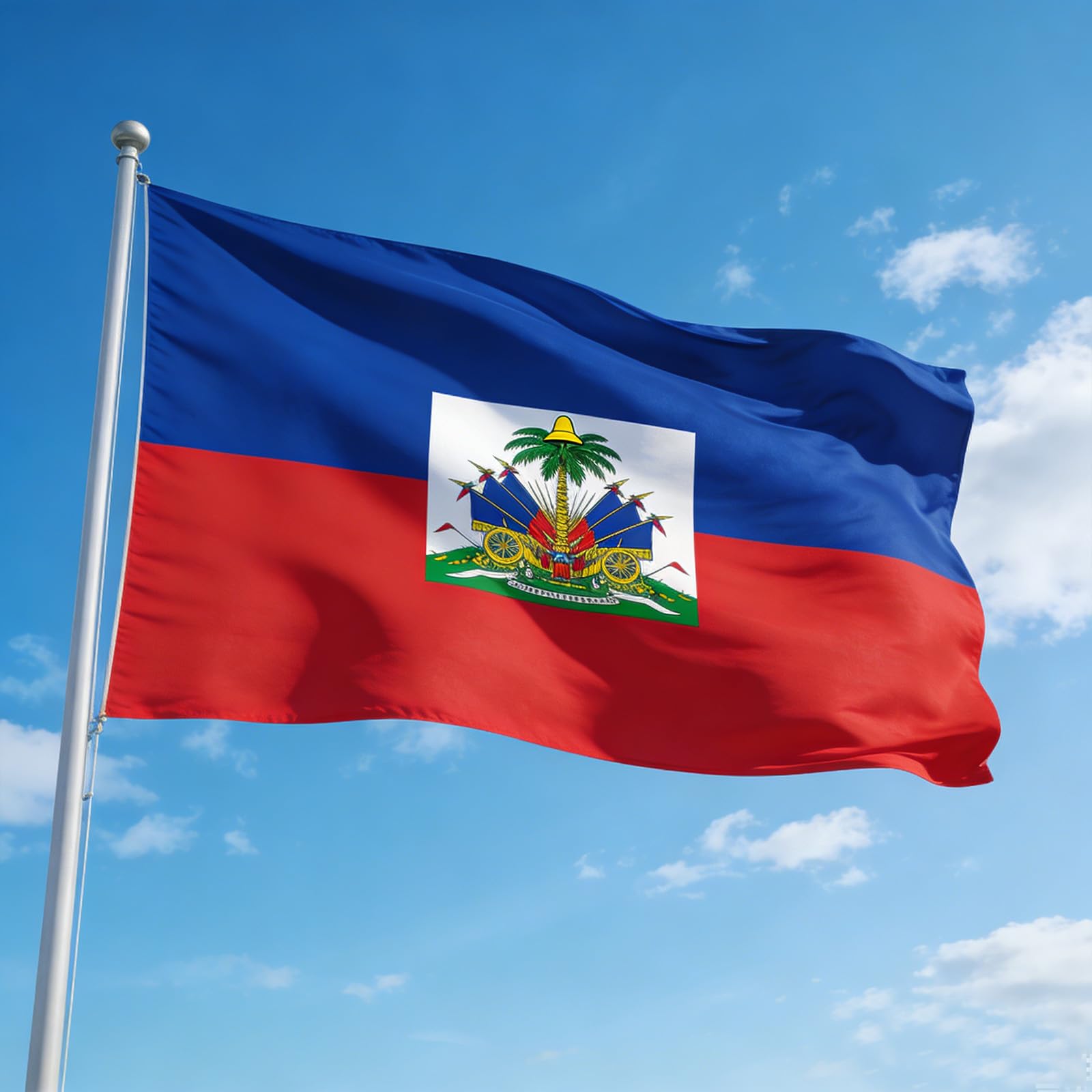 VELIFFCO Haiti Flag in a garden setting