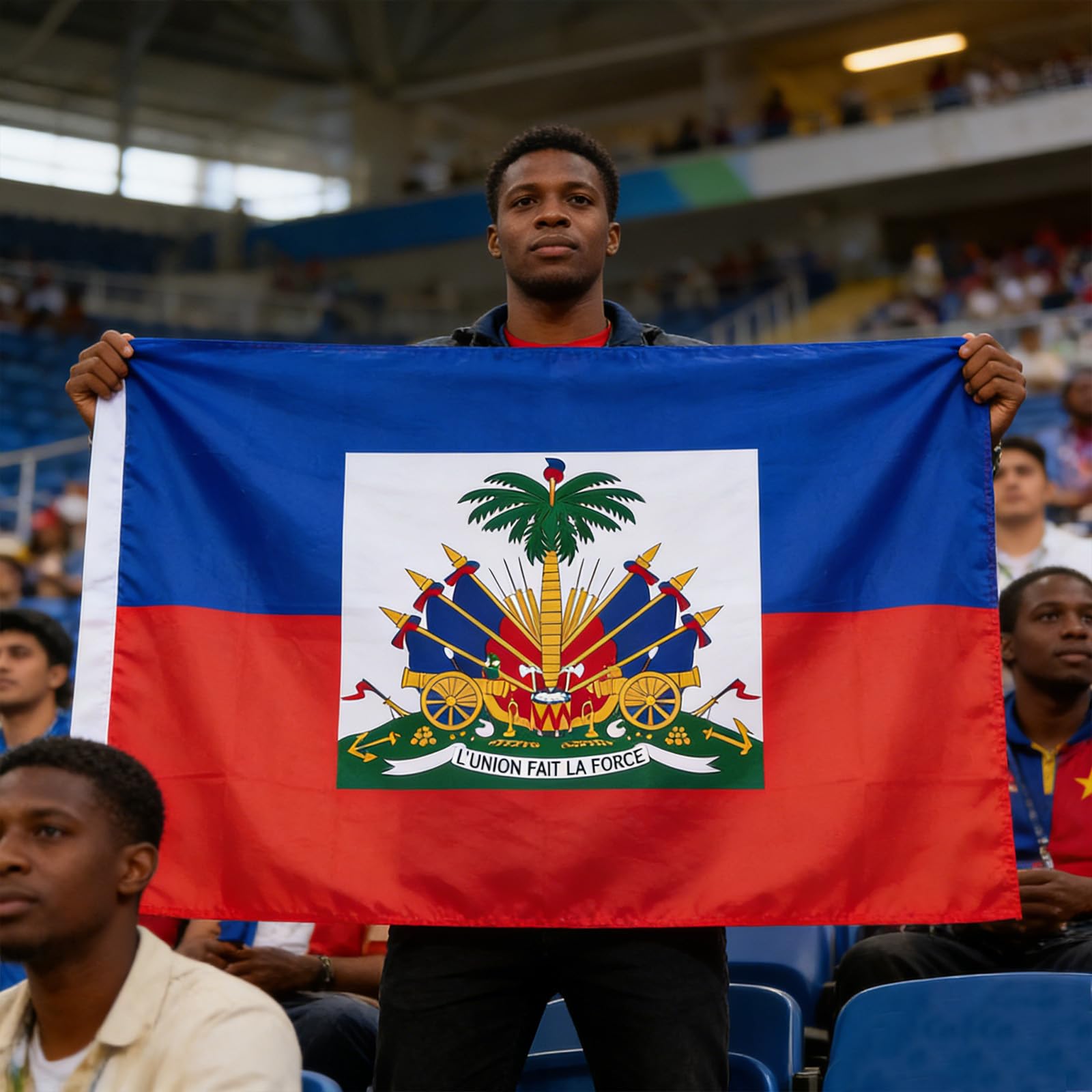 VELIFFCO Haiti Flag laid flat showing clear design and colours