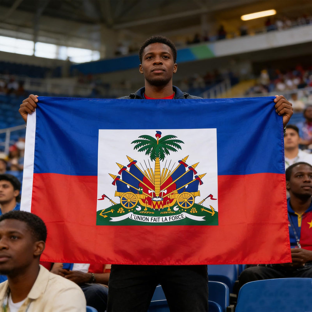 VELIFFCO Haiti Flag laid flat showing clear design and colours