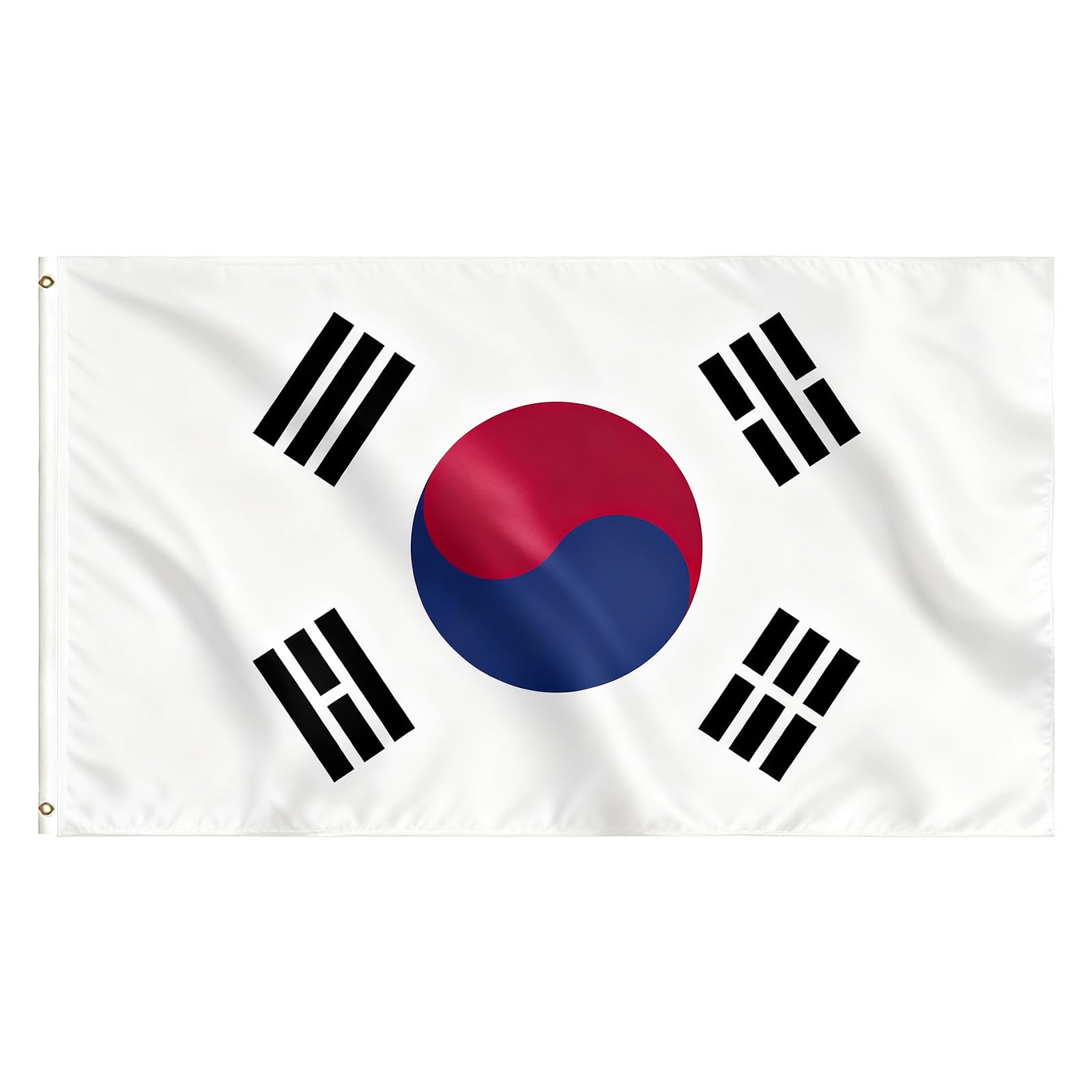VELIFFCO Korean Flag 3x5 Ft front view with brass grommets