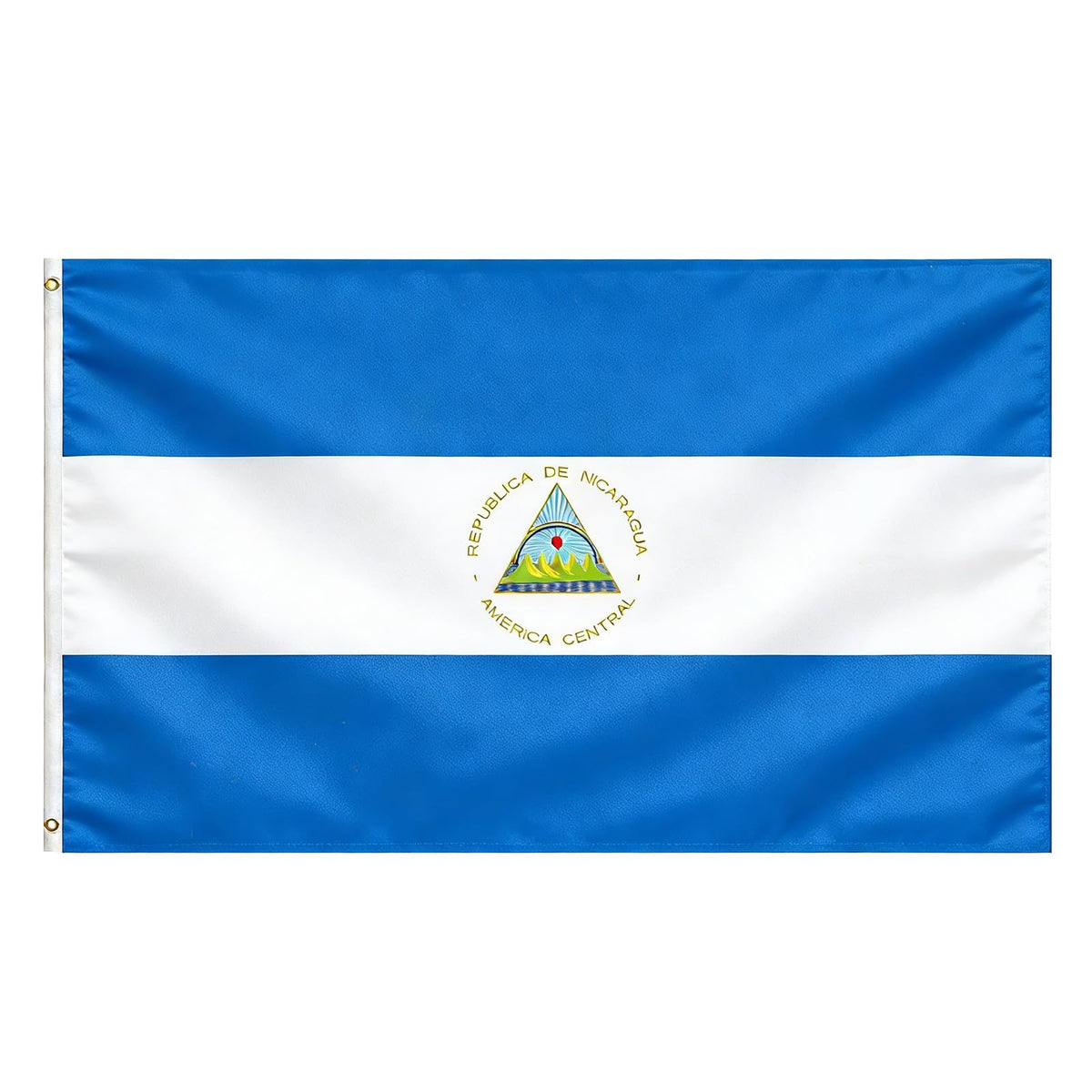 VELIFFCO Nicaragua Flag 3x5 Ft front view with brass grommets
