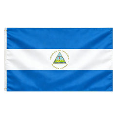 VELIFFCO Nicaragua Flag 3x5 Ft front view with brass grommets