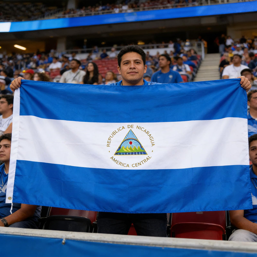 VELIFFCO Nicaragua Flag in outdoor garden setting
