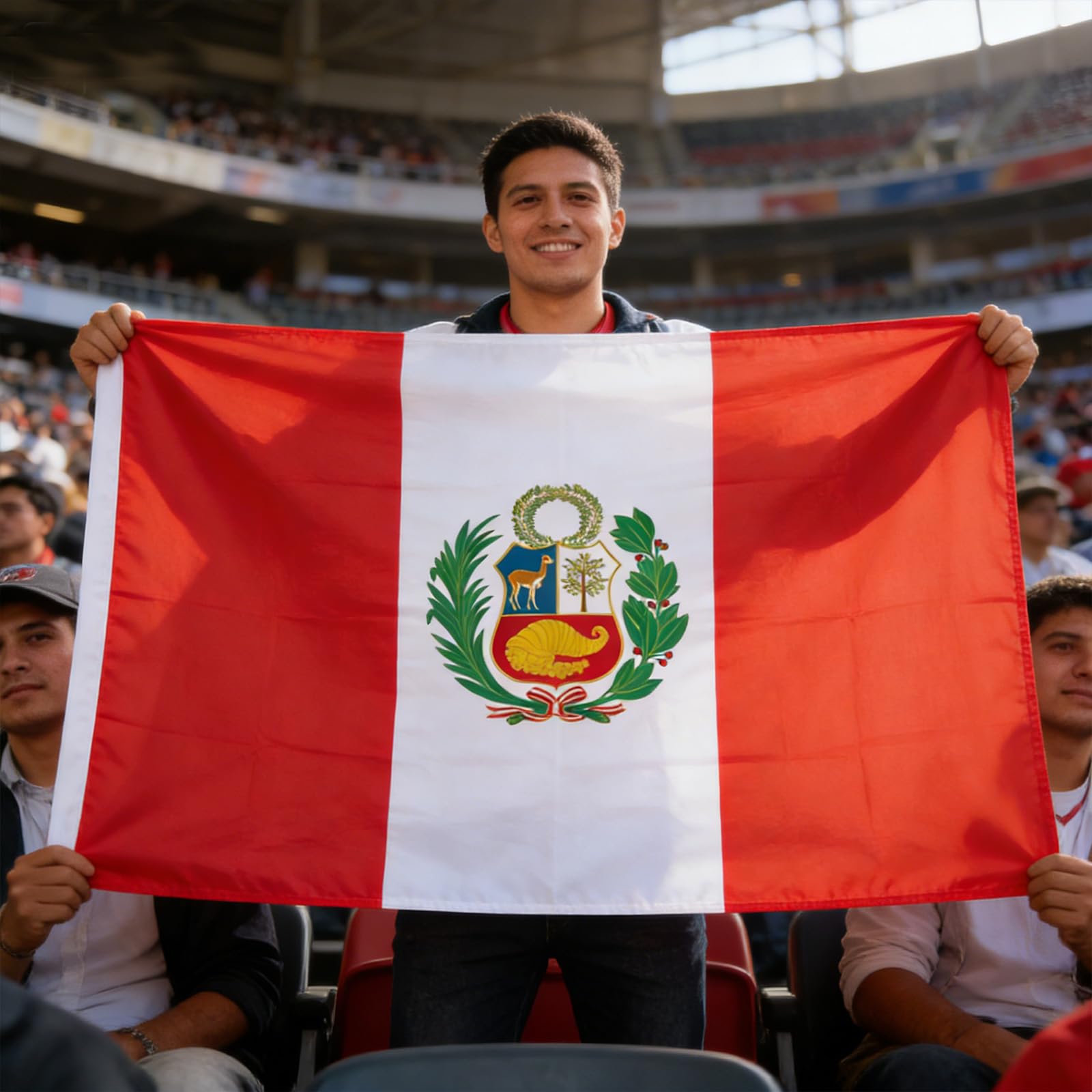 VELIFFCO Peru Flag lightweight material close-up
