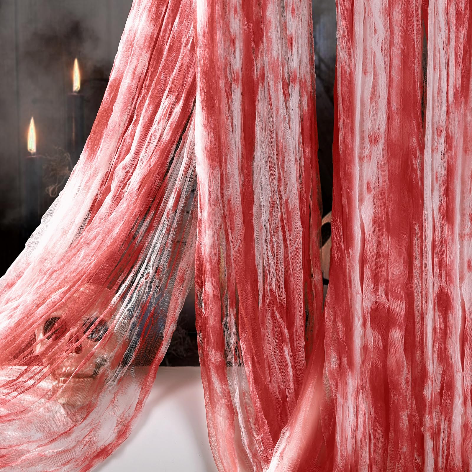 Vellibring 400" x 85" Halloween Creepy Cloth front view with bloody design