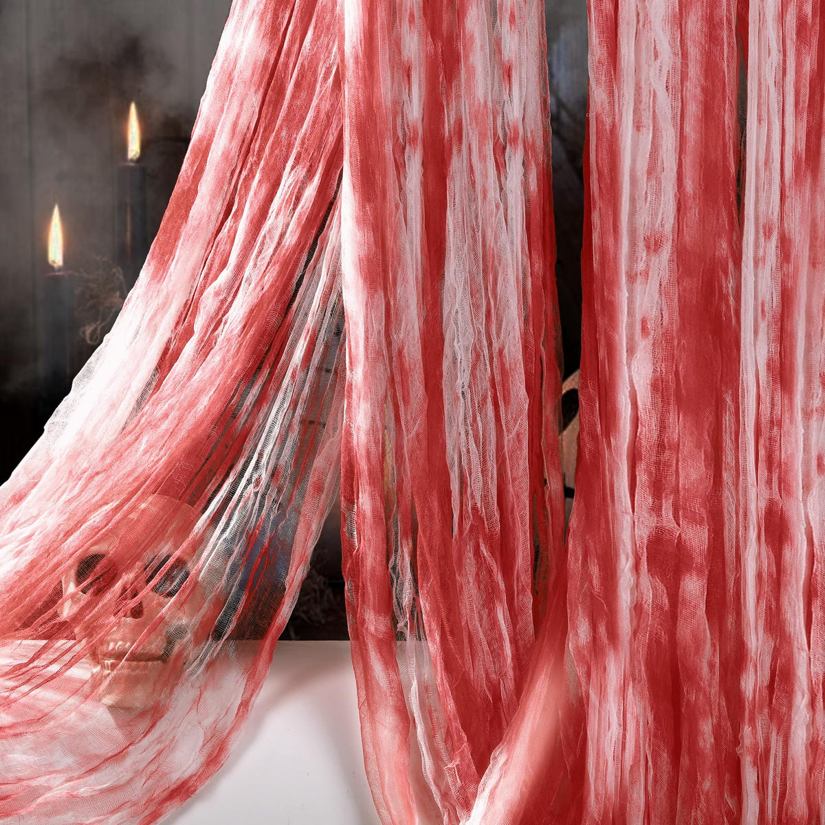 Vellibring 400" x 85" Halloween Creepy Cloth front view with bloody design