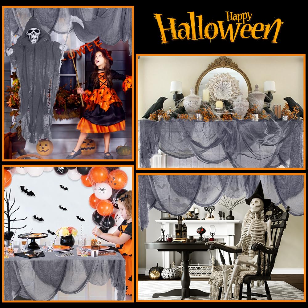 Vellibring Halloween Creepy Cloth Grey in a spooky outdoor setting