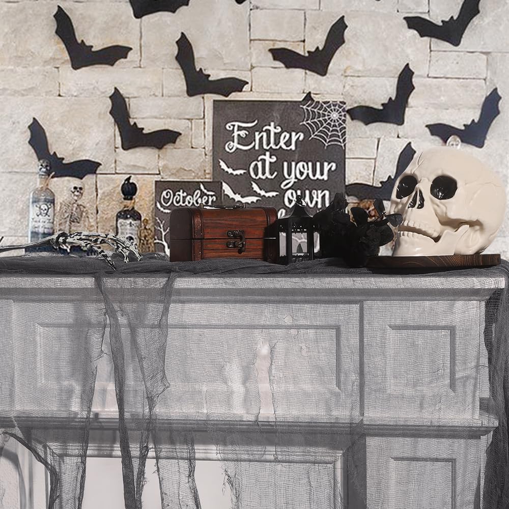 Vellibring Halloween Creepy Cloth Grey on a fireplace