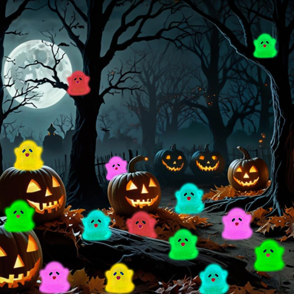 Vellibring Halloween ghost figurines in a classroom decoration