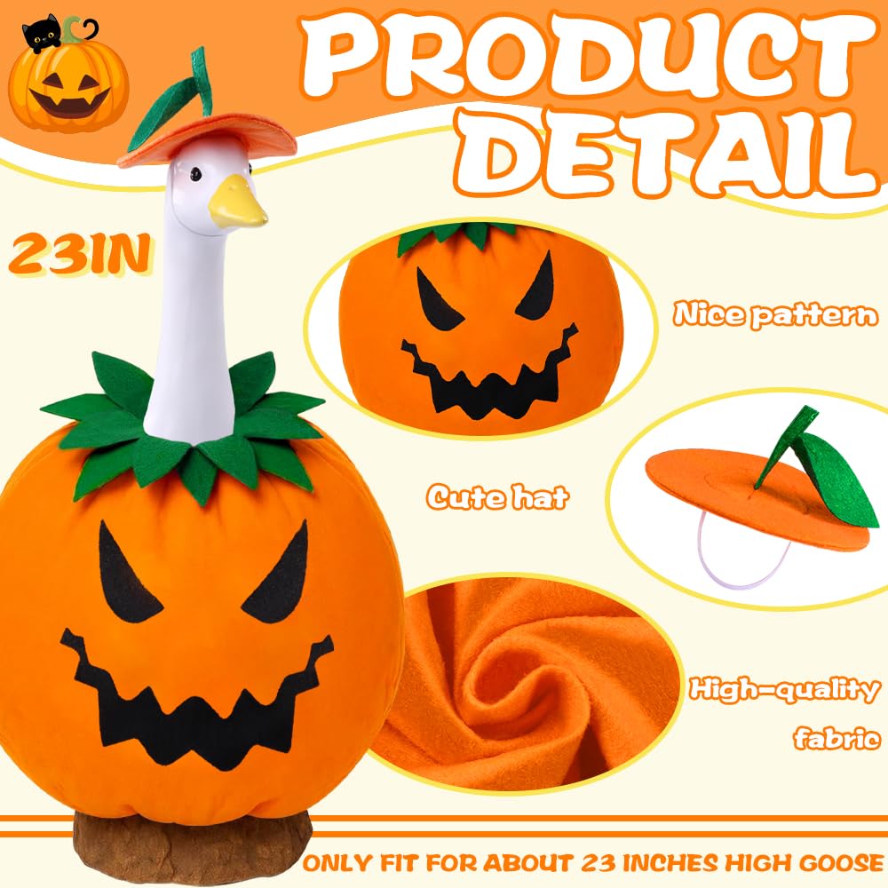 Vellibring Halloween Pumpkin Goose Outfit displayed outdoors