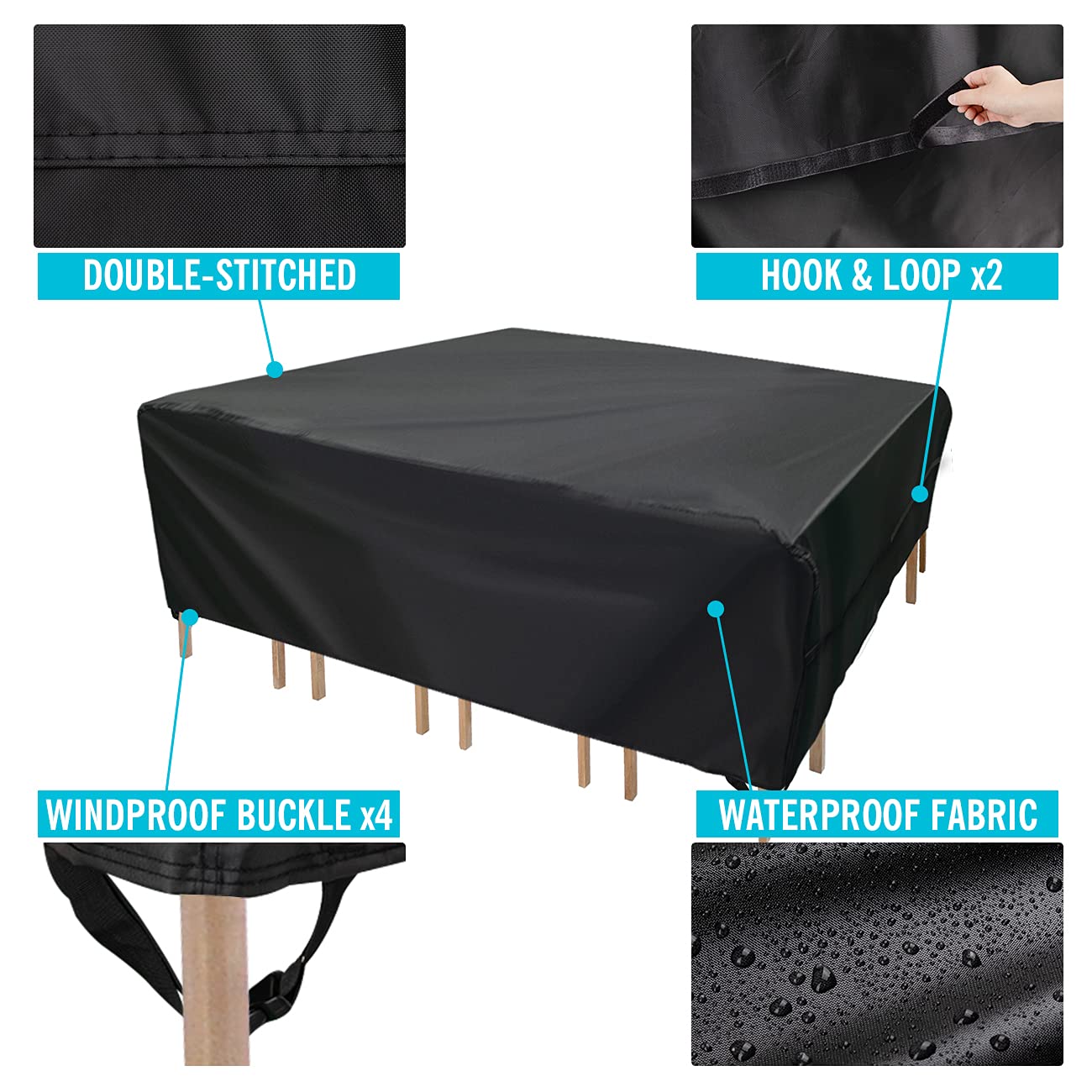 Velway Patio Furniture Cover dimensions on tape measure