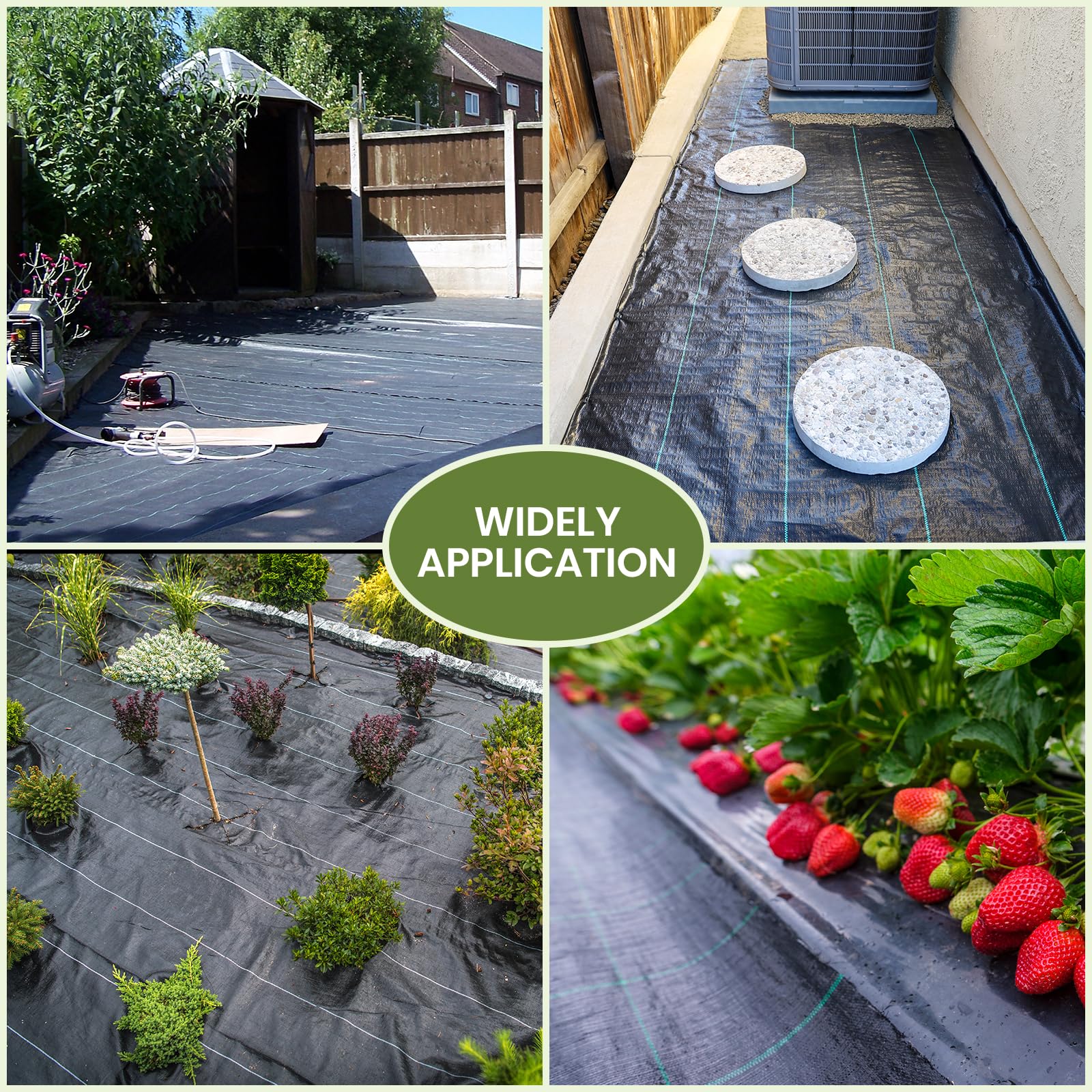 Velway weed barrier fabric in a landscaped area