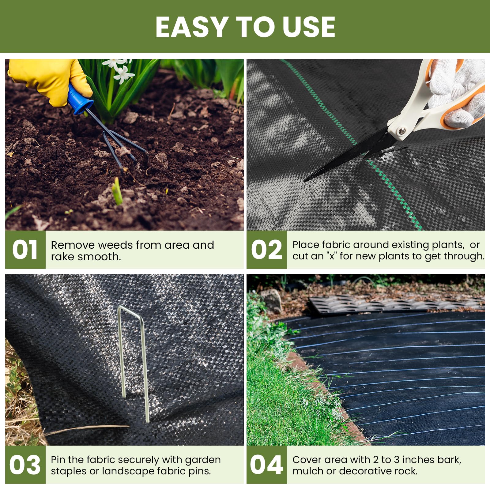 Velway weed barrier fabric laid out in a garden
