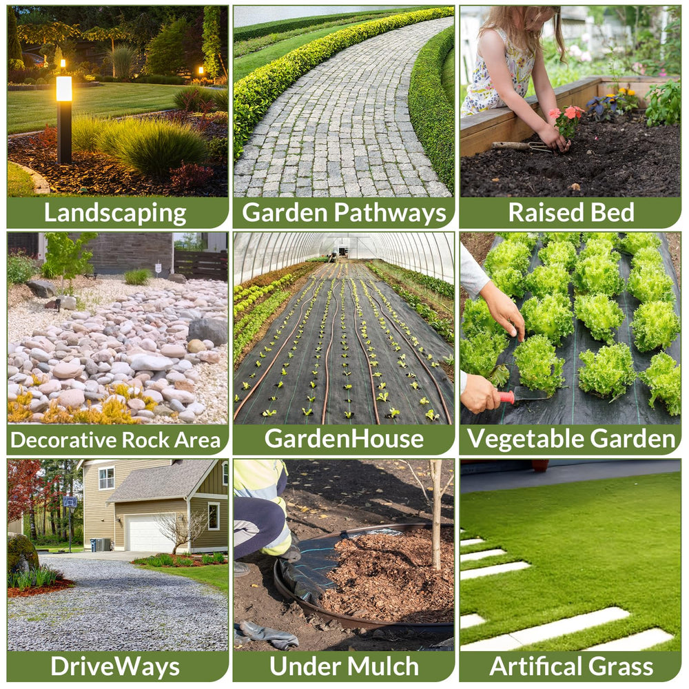 Velway weed barrier secured with U-shaped pegs