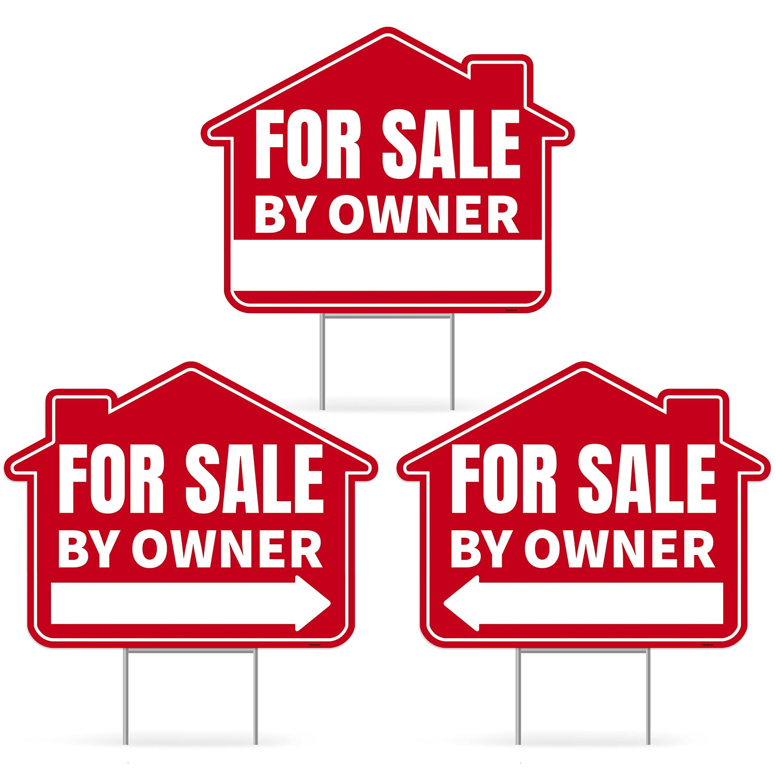 Venicor 3PC For Sale By Owner Yard Sign Set front view