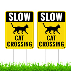 Venicor Cat Crossing Sign front view with bold letters