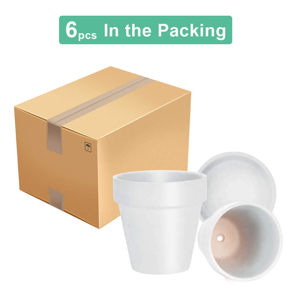 vensovo packaging for 4 Inch White Terracotta Plant Pots
