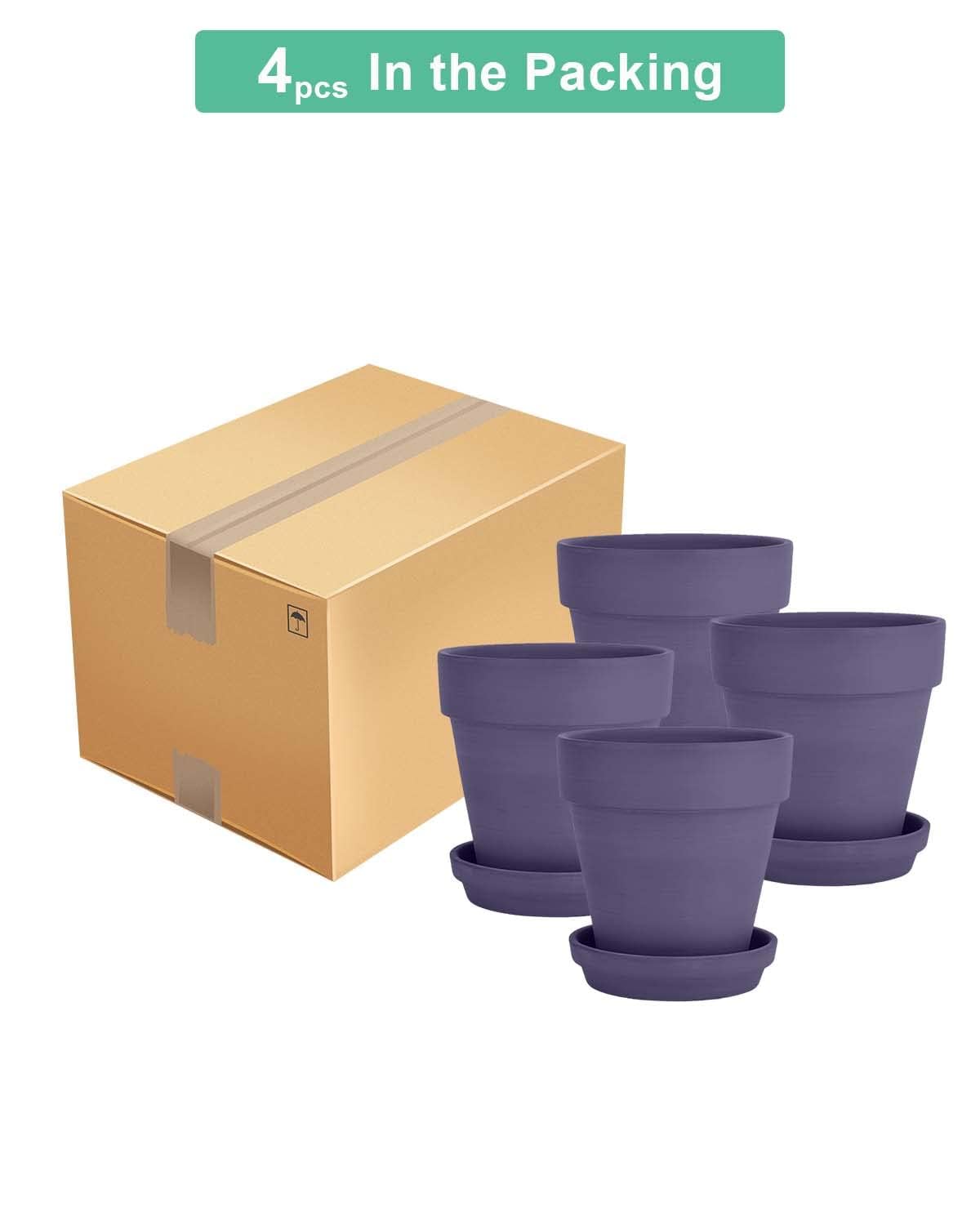 vensovo packaging for 6 Inch Purple Terracotta Pots