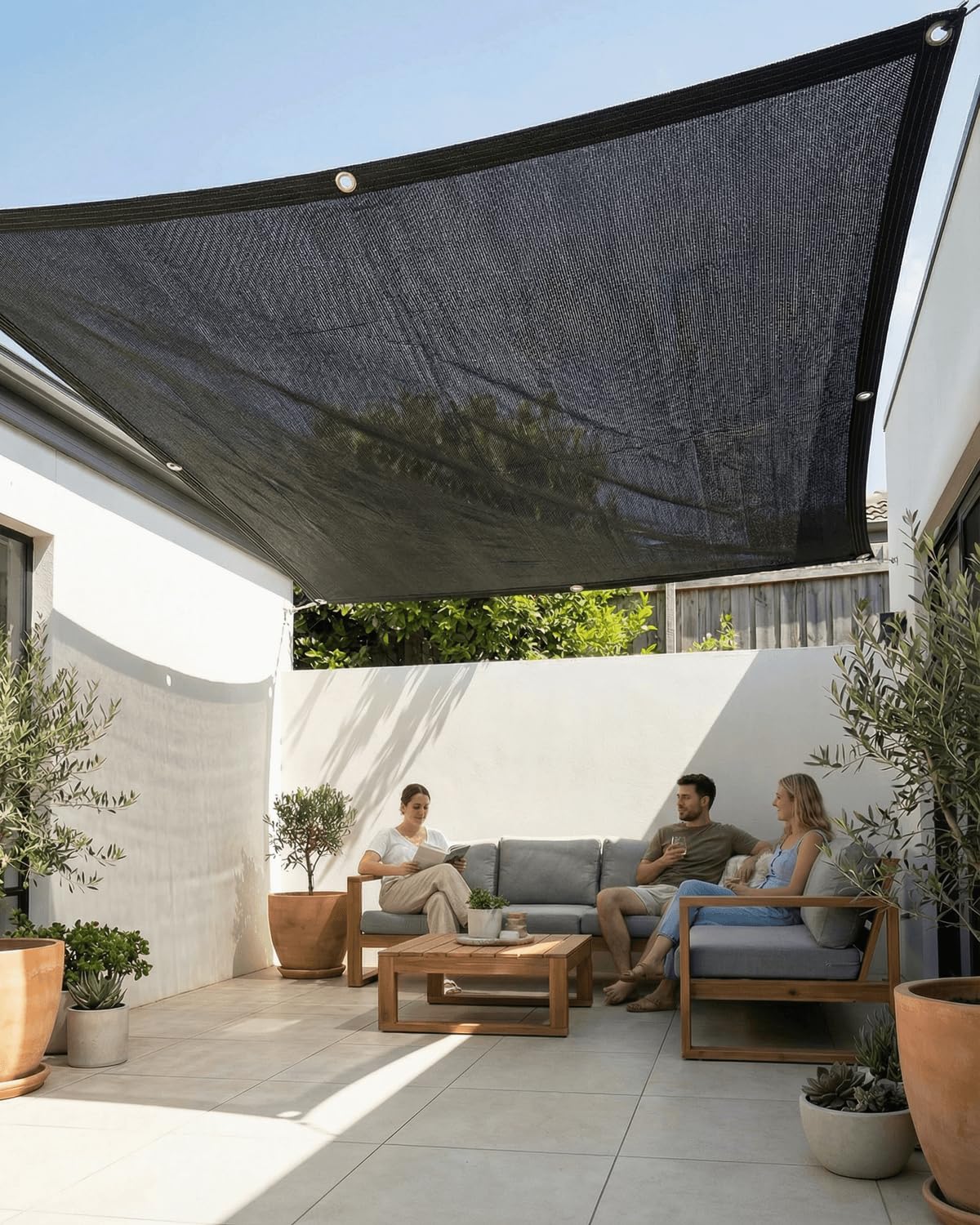 vensovo shade cloth folded for storage