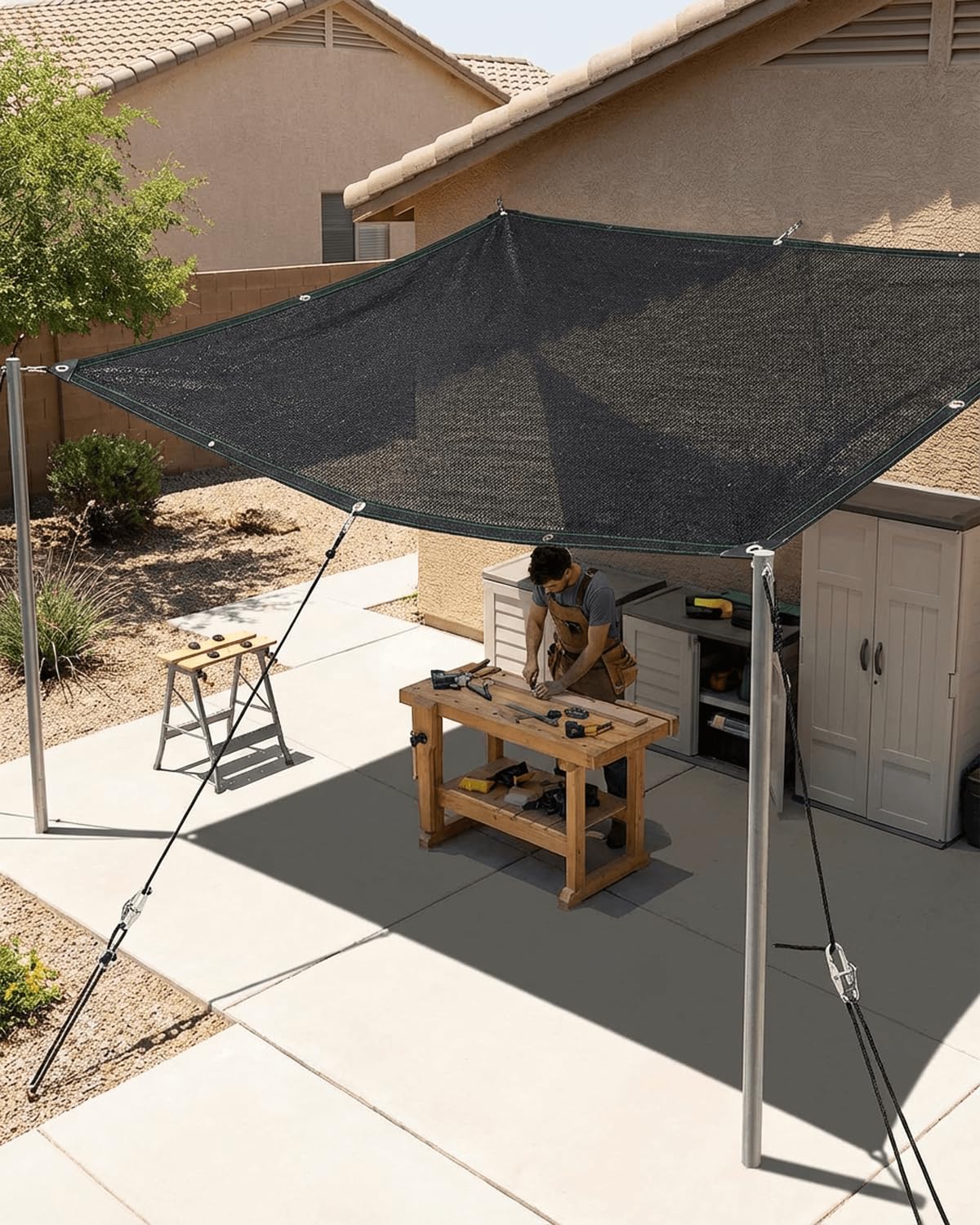 vensovo shade cloth in use as a privacy screen