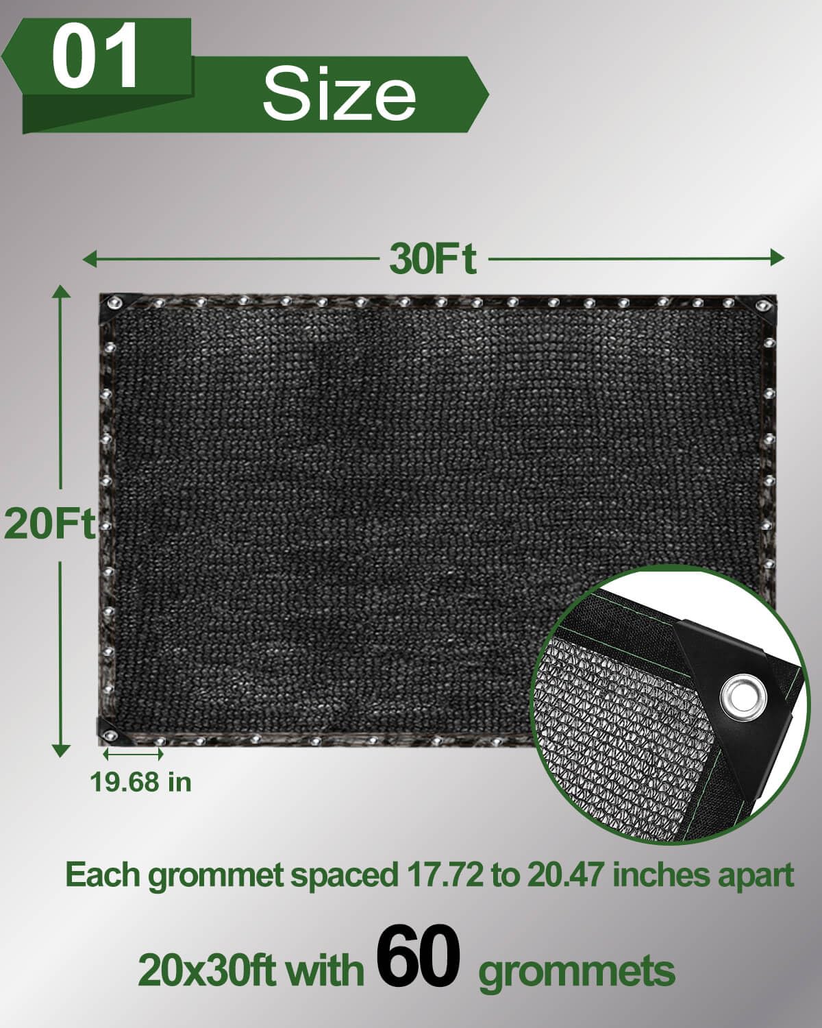 vensovo shade cloth with grommets for easy installation