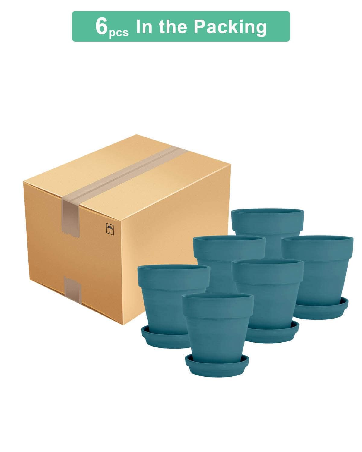 vensovo terracotta pot with blue finish