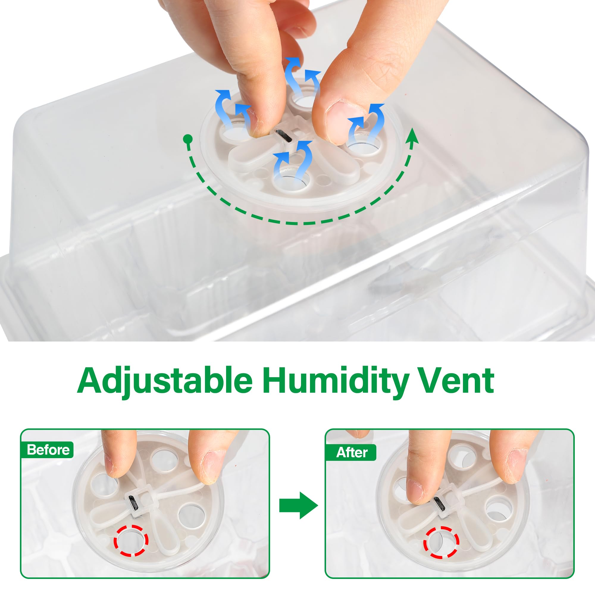 Vented light cover on clear humidity dome