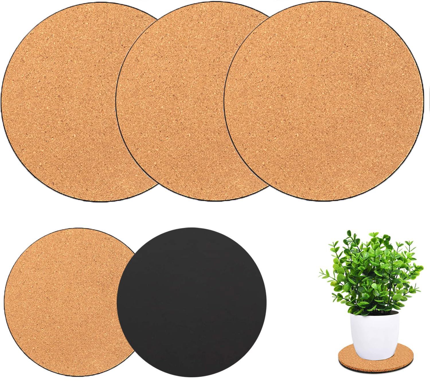 Venyat cork plant mat set in nude colour, 8 inch size