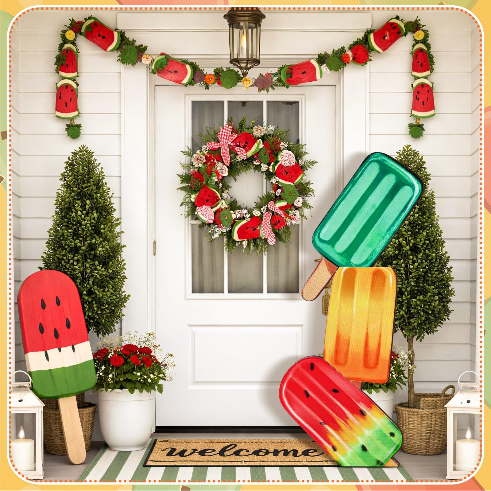Vercraft 35'' Ice Lolly Porch Leaner against a wall