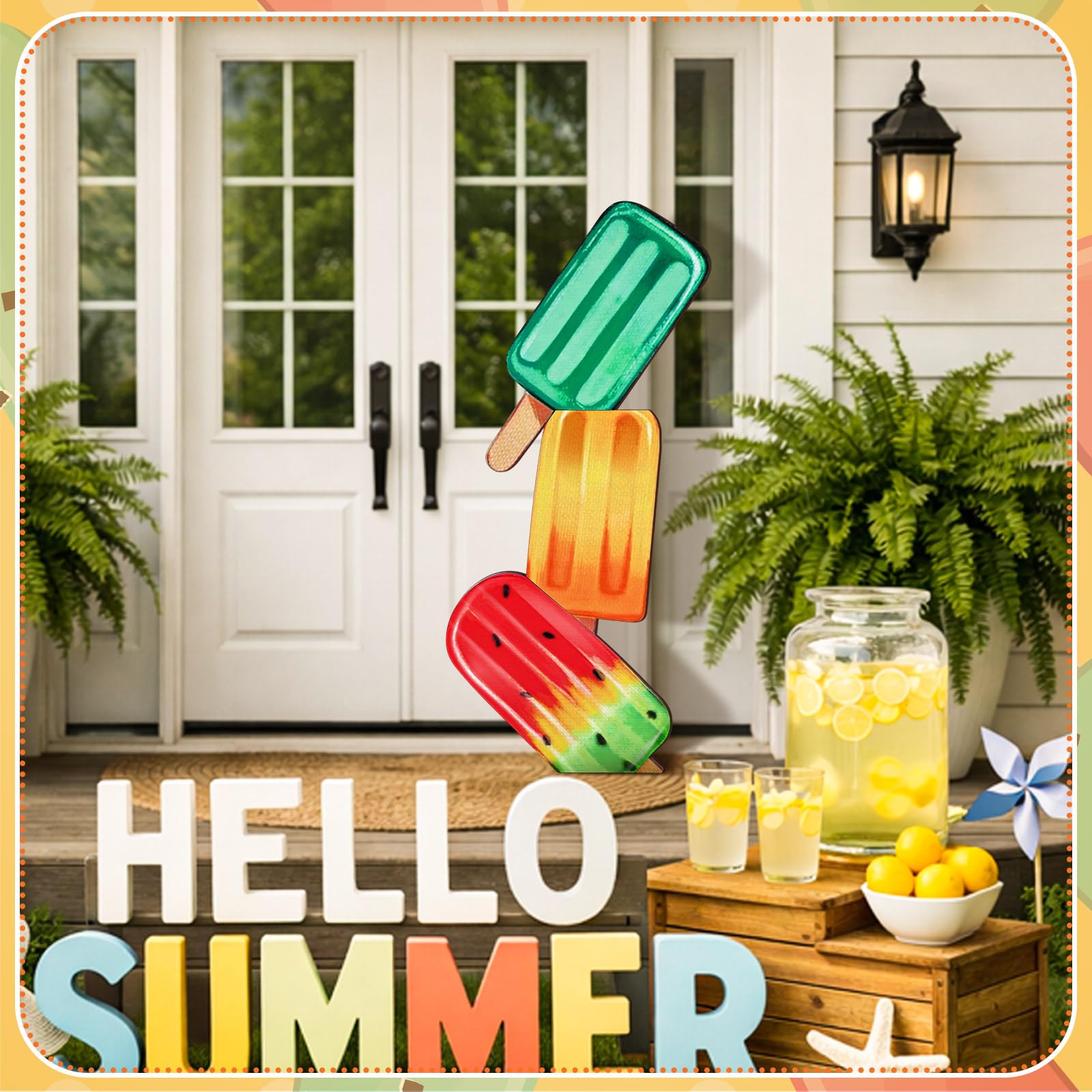 Vercraft Ice Lolly Porch Leaner with scarf and hat detail