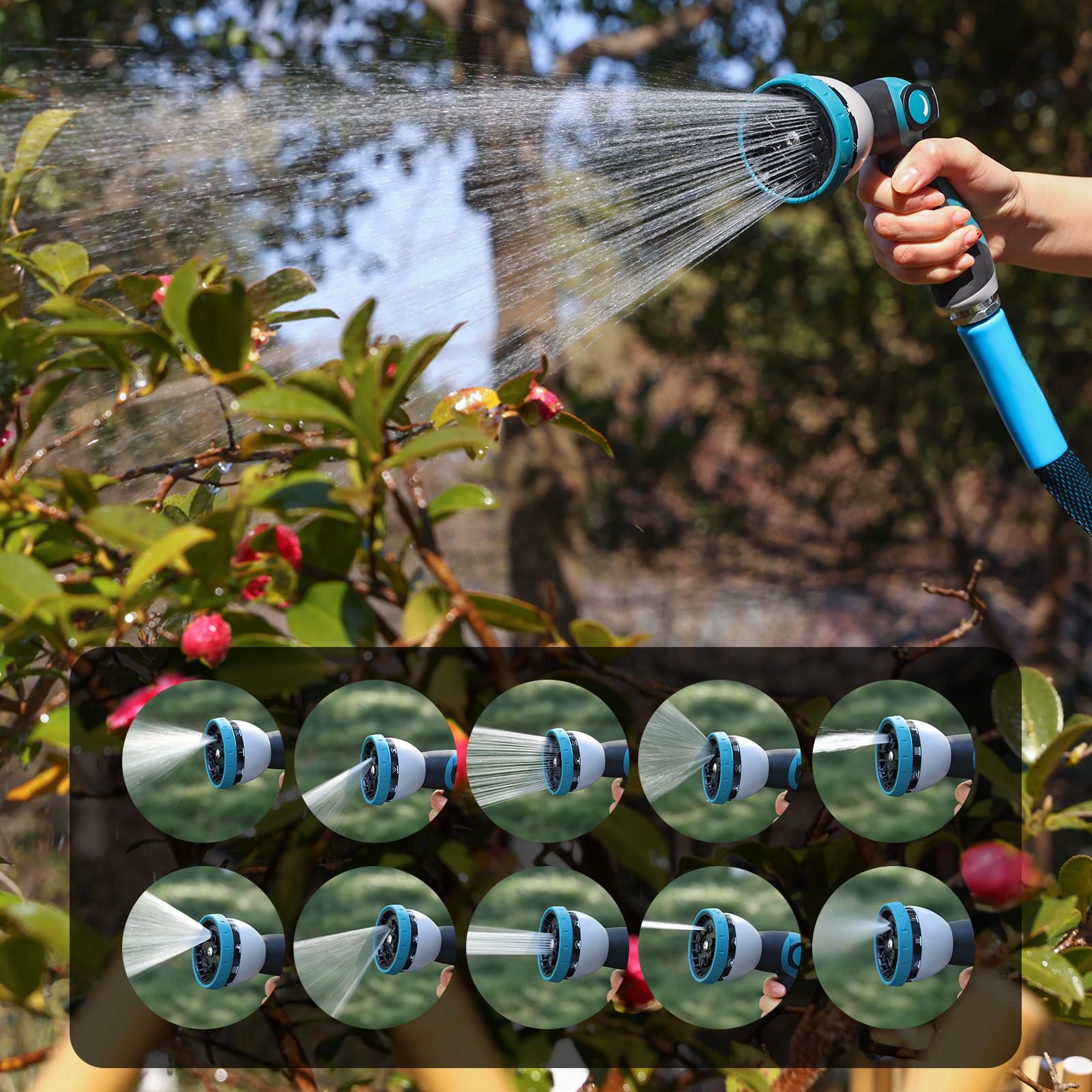 VERDOW garden hose in use watering plants