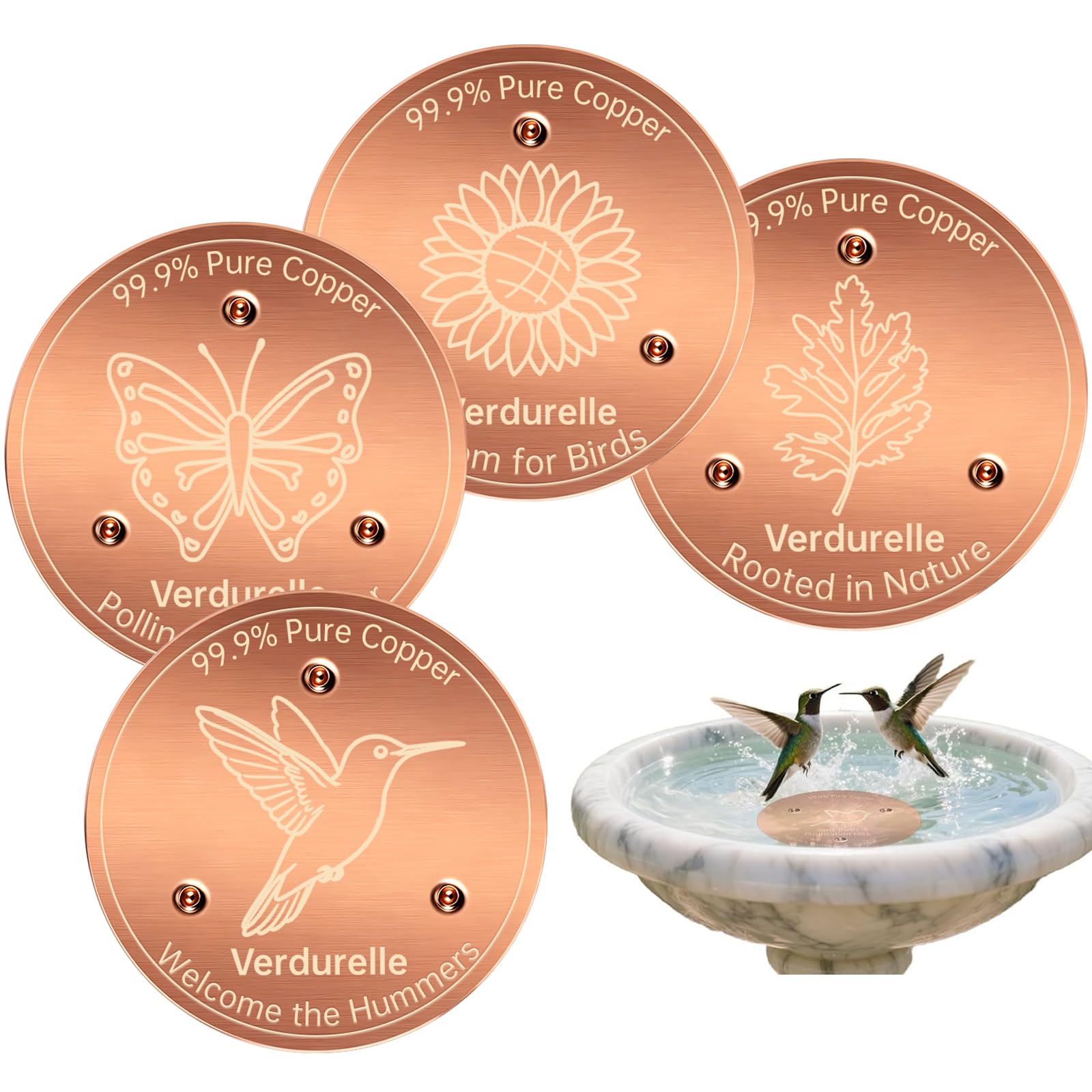 Verdurelle BirdBath Purification Disks front view in packaging