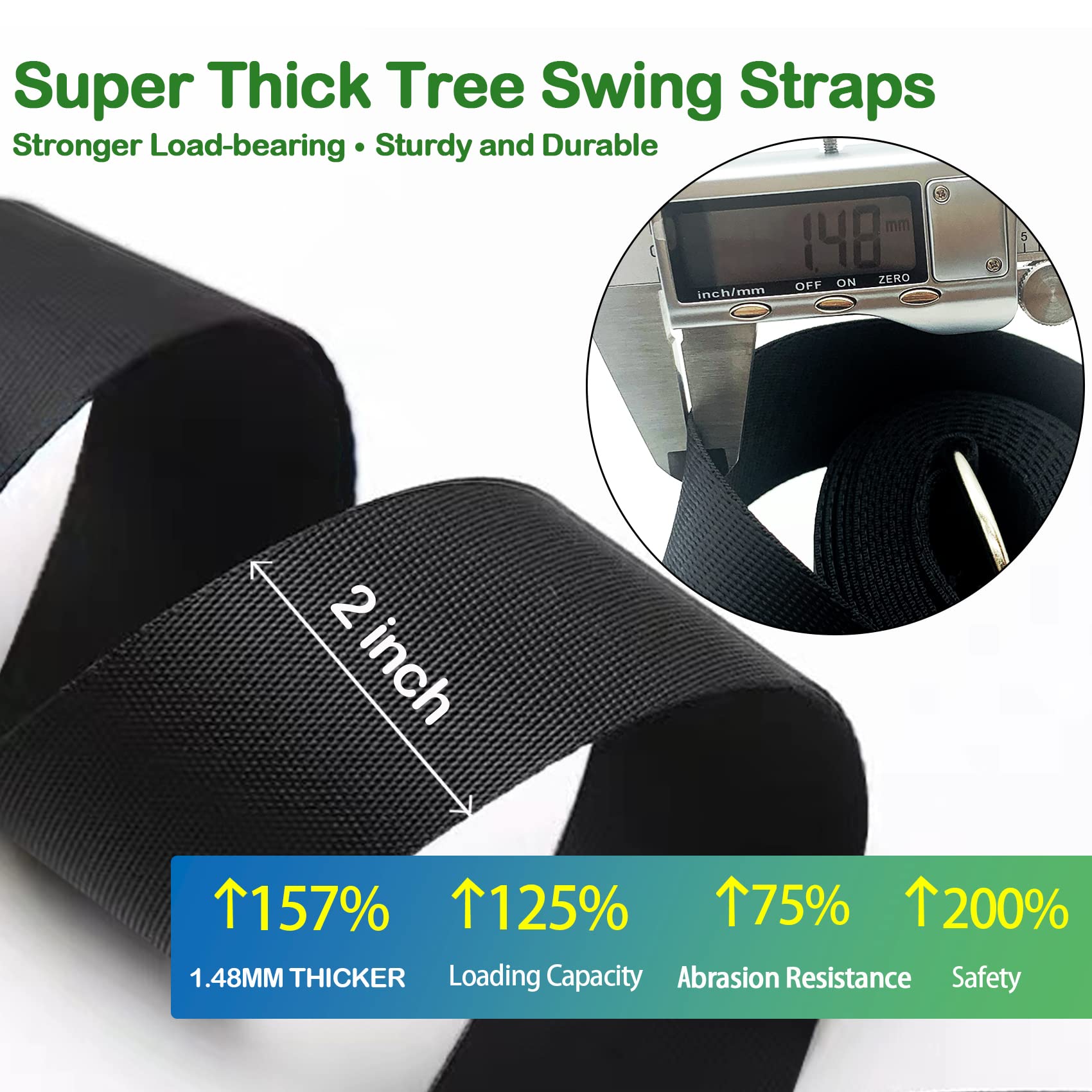 Veriluck Tree Swing Straps hanging from a tree branch