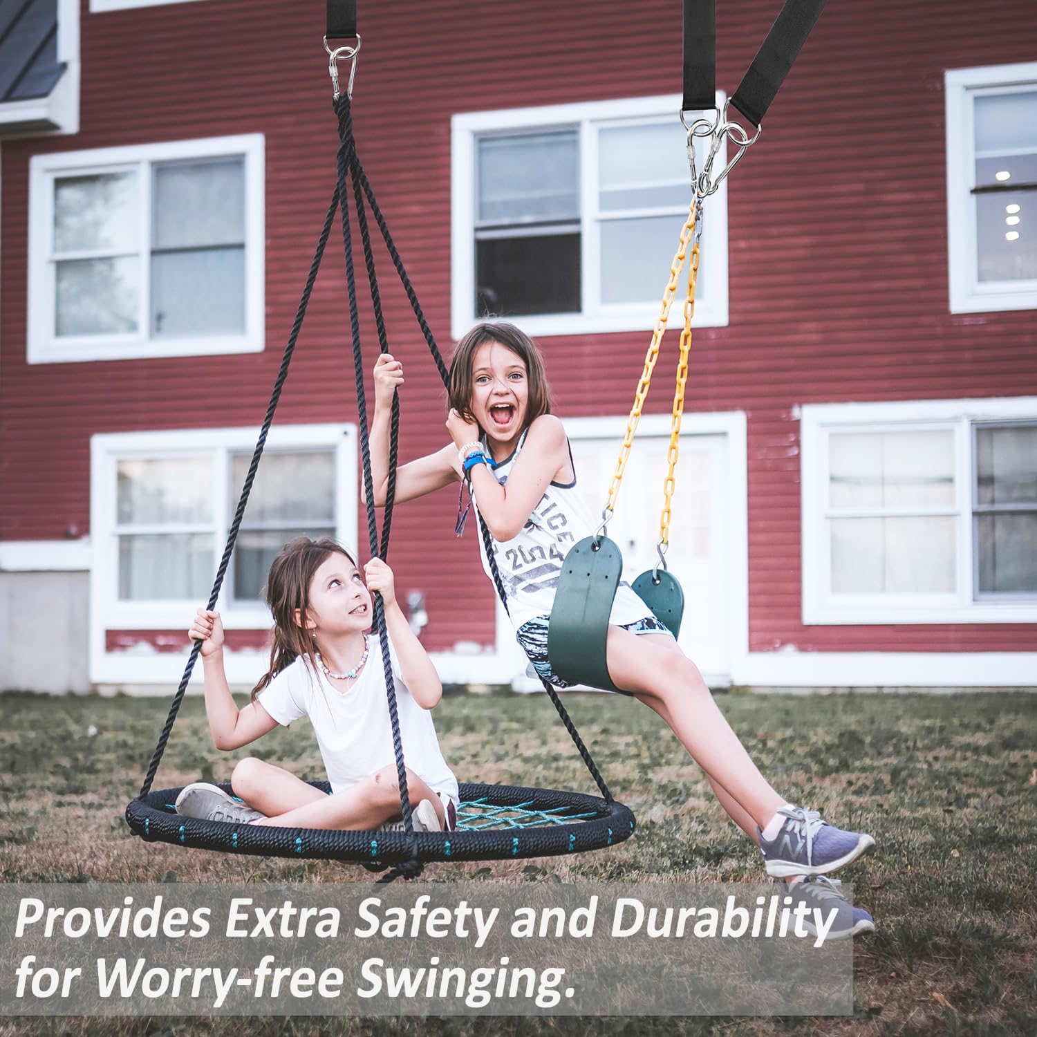 Veriluck Tree Swing Straps set up for a hammock