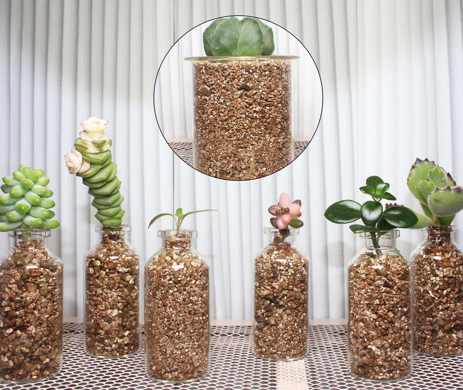 Vermiculite poured into a pot for plant growth