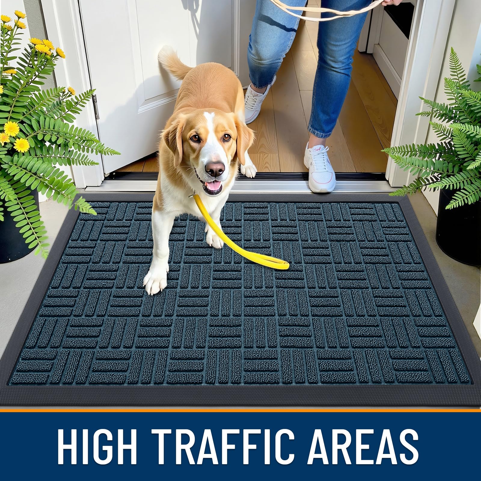 Versatile use of OLANLY doormat in outdoor setting