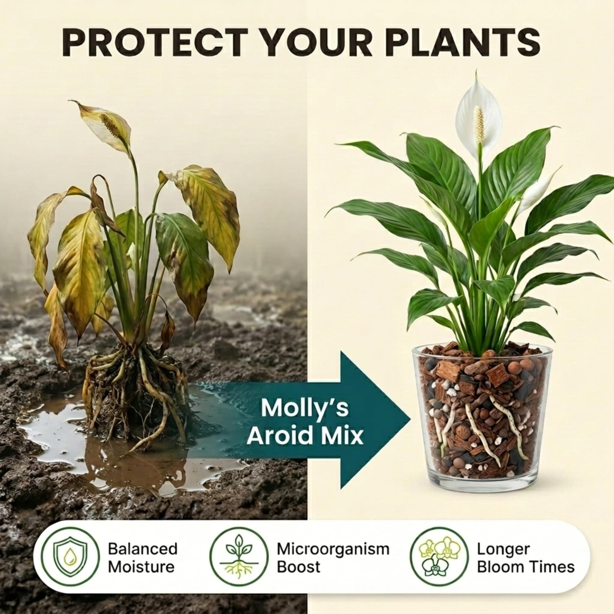 veryplants Molly's Aroid Potting Mix close-up of chunky texture