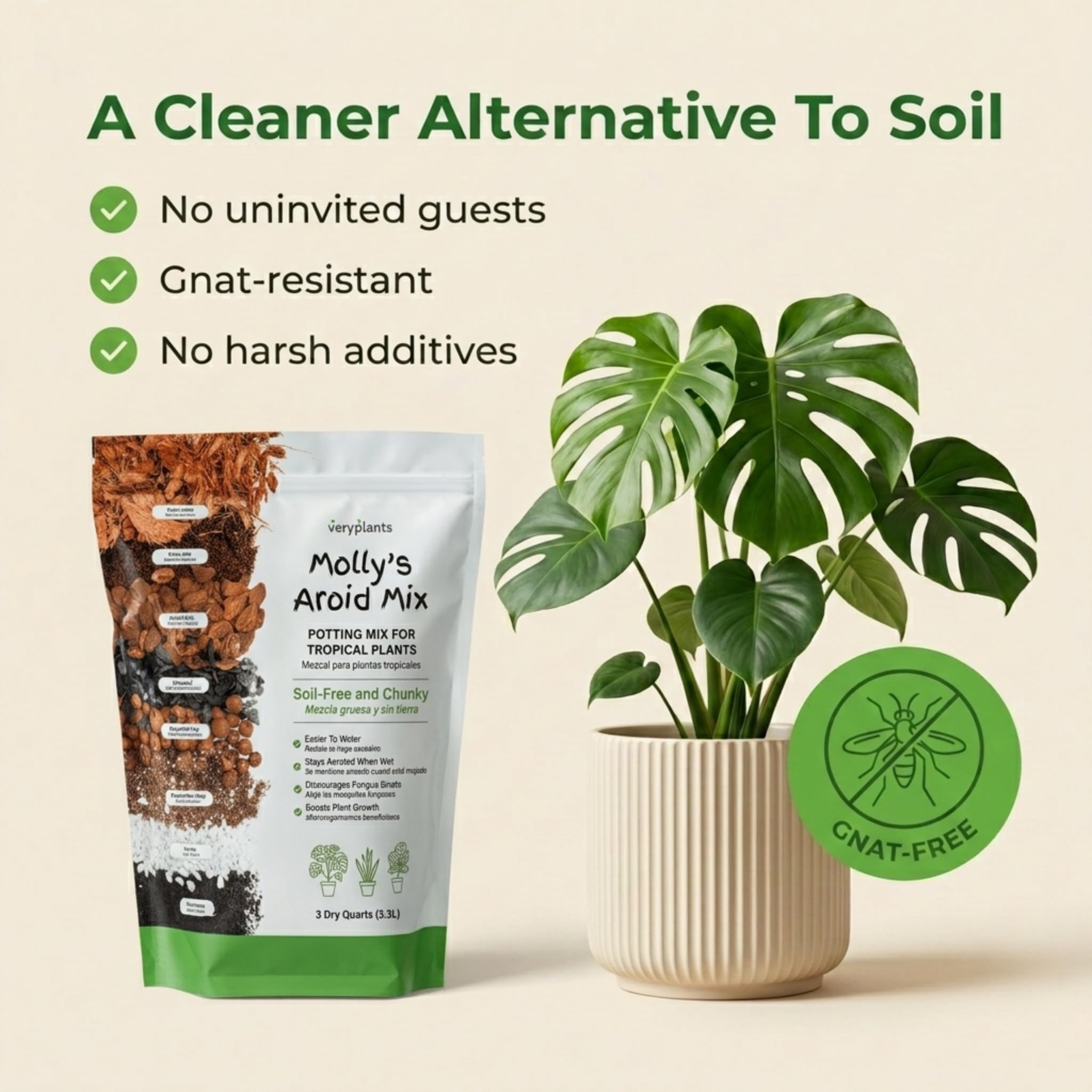 veryplants Molly's Aroid Potting Mix with indoor plants