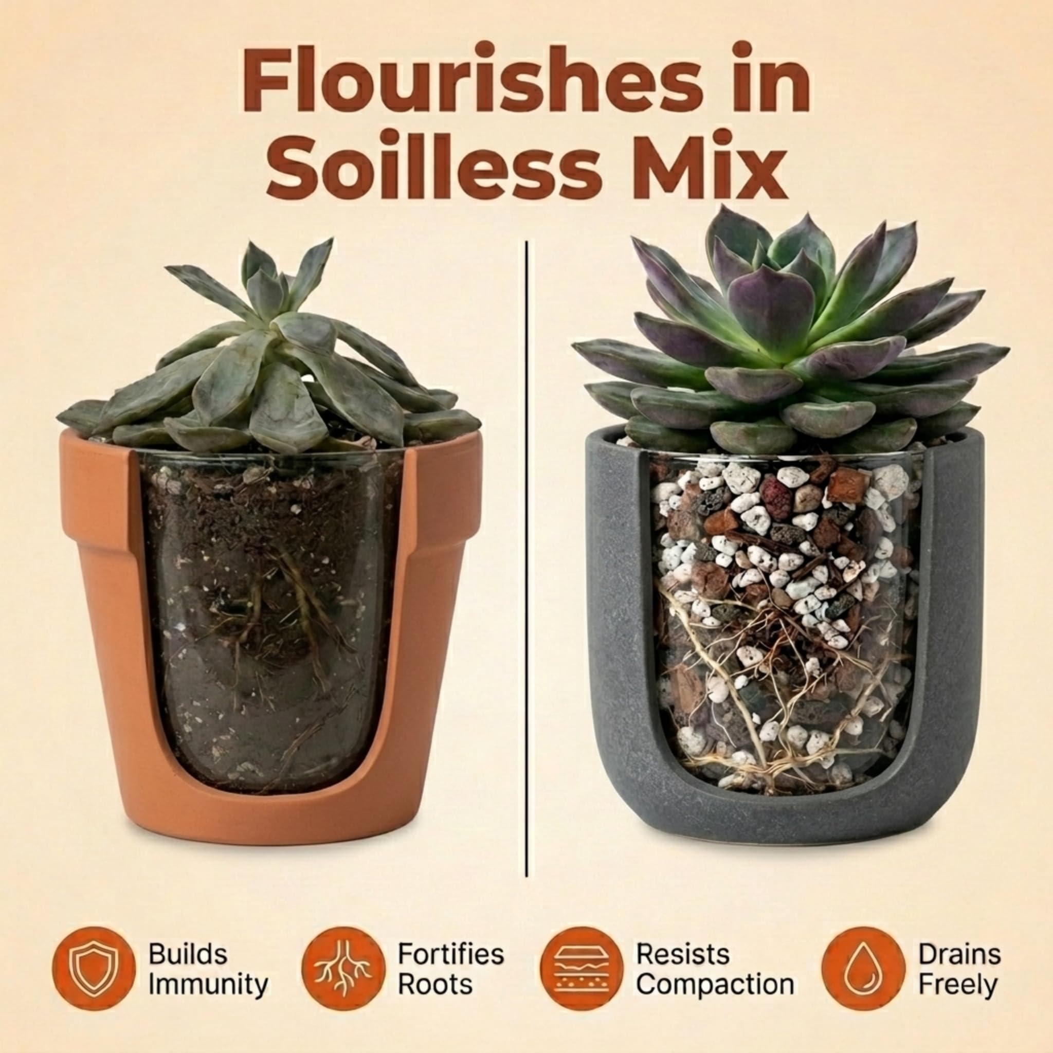 veryplants Molly's Succulent Mix in use with succulent plants