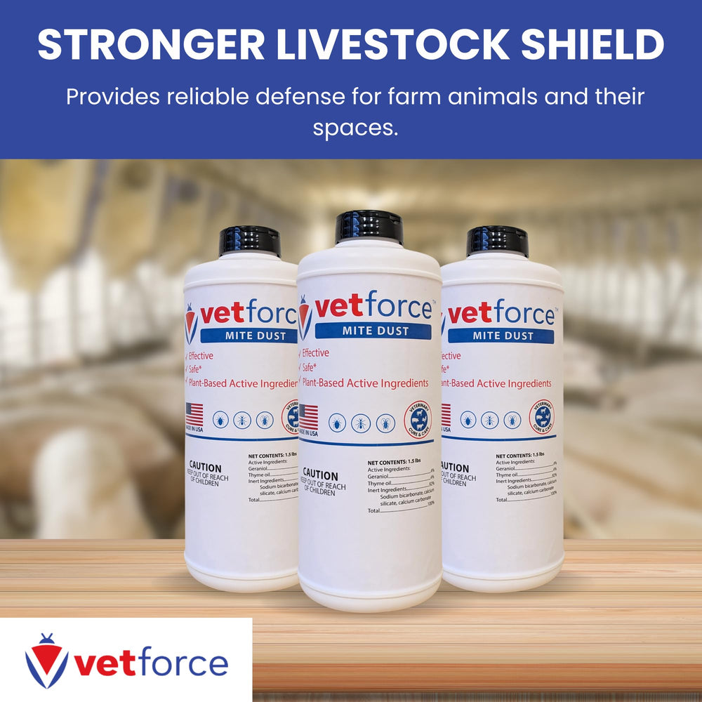Vetforce Mite Dust powder in use indoors