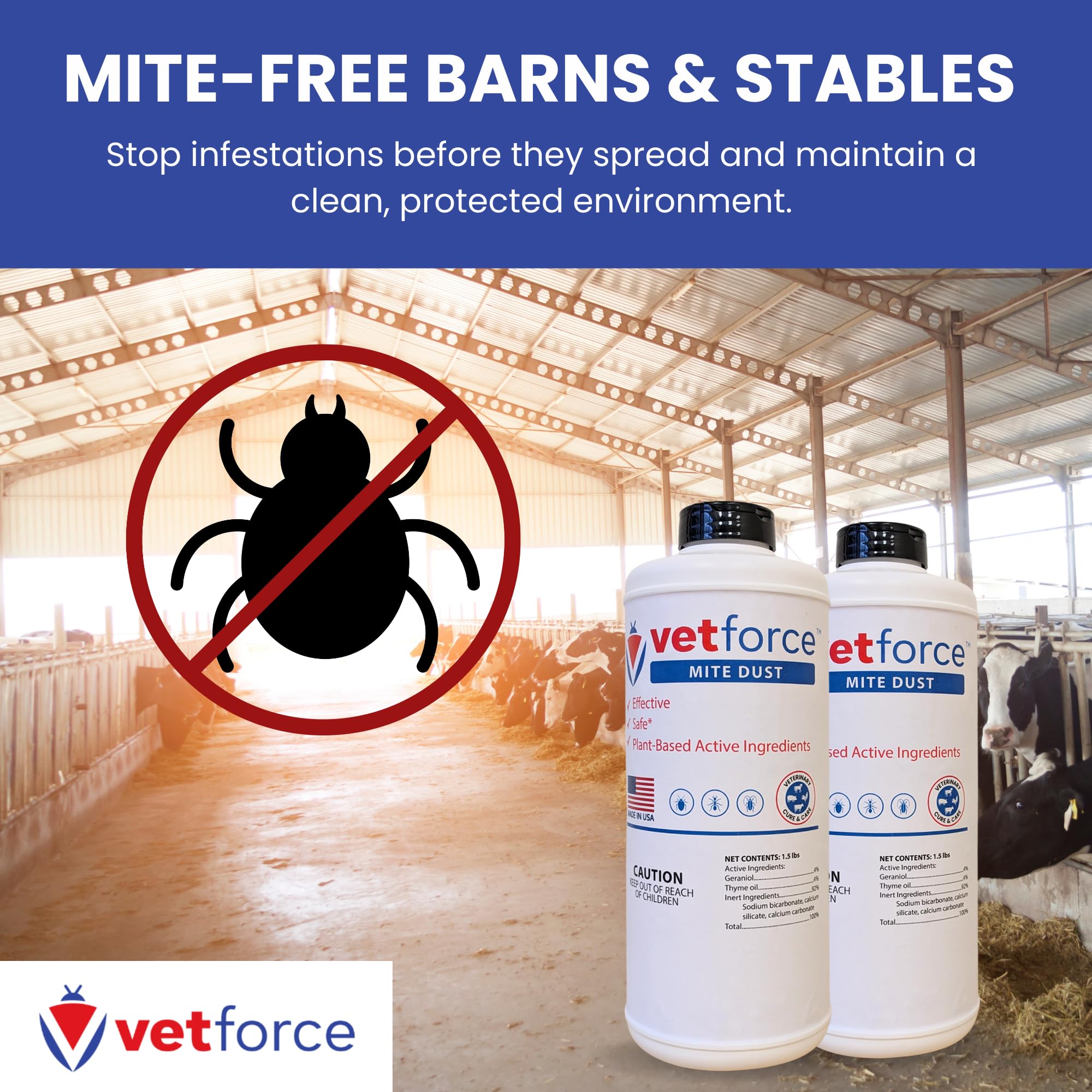 Vetforce Mite Dust powder packaging side view