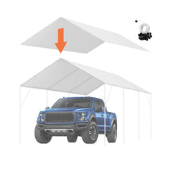 VEVOR 10x20 canopy replacement cover in white, front view