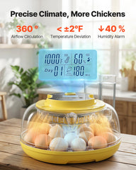 VEVOR 18 Egg Incubator showing automatic egg turning feature