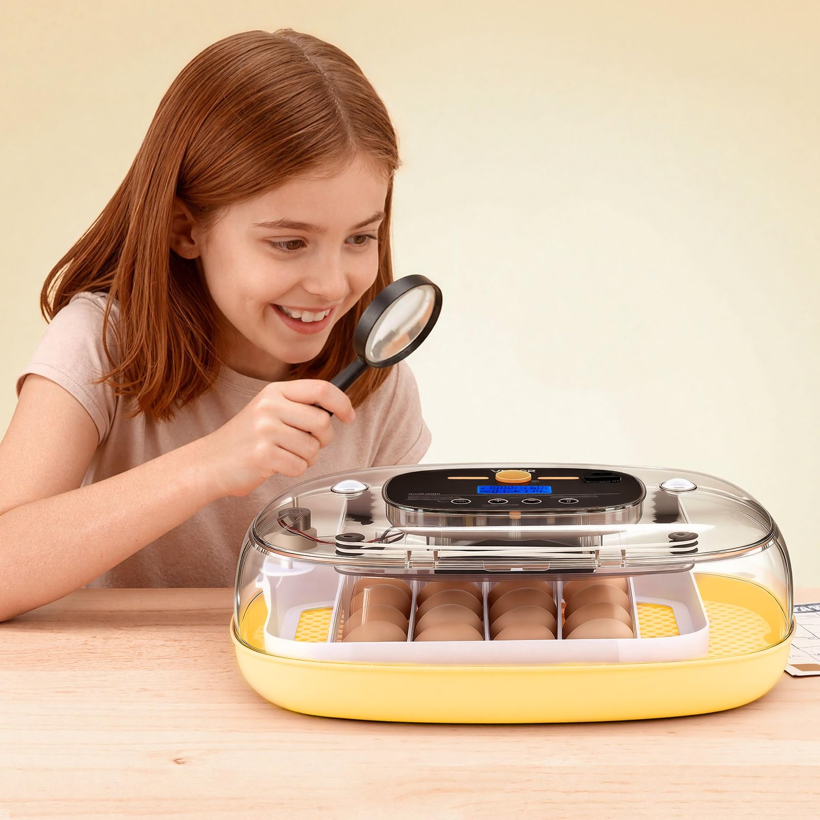 VEVOR 24 Egg Incubator demonstrating 360° air circulation design