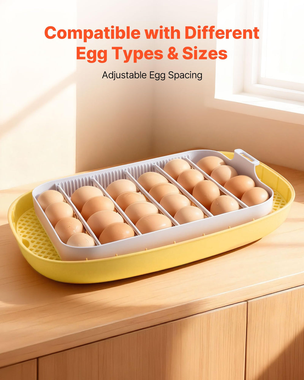 VEVOR 24 Egg Incubator showing lighting for embryo monitoring